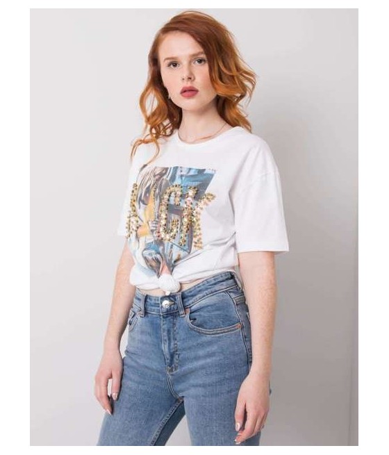 T-shirt z przepiękną aplikacją "BACK": Ekstrawagancki Styl!