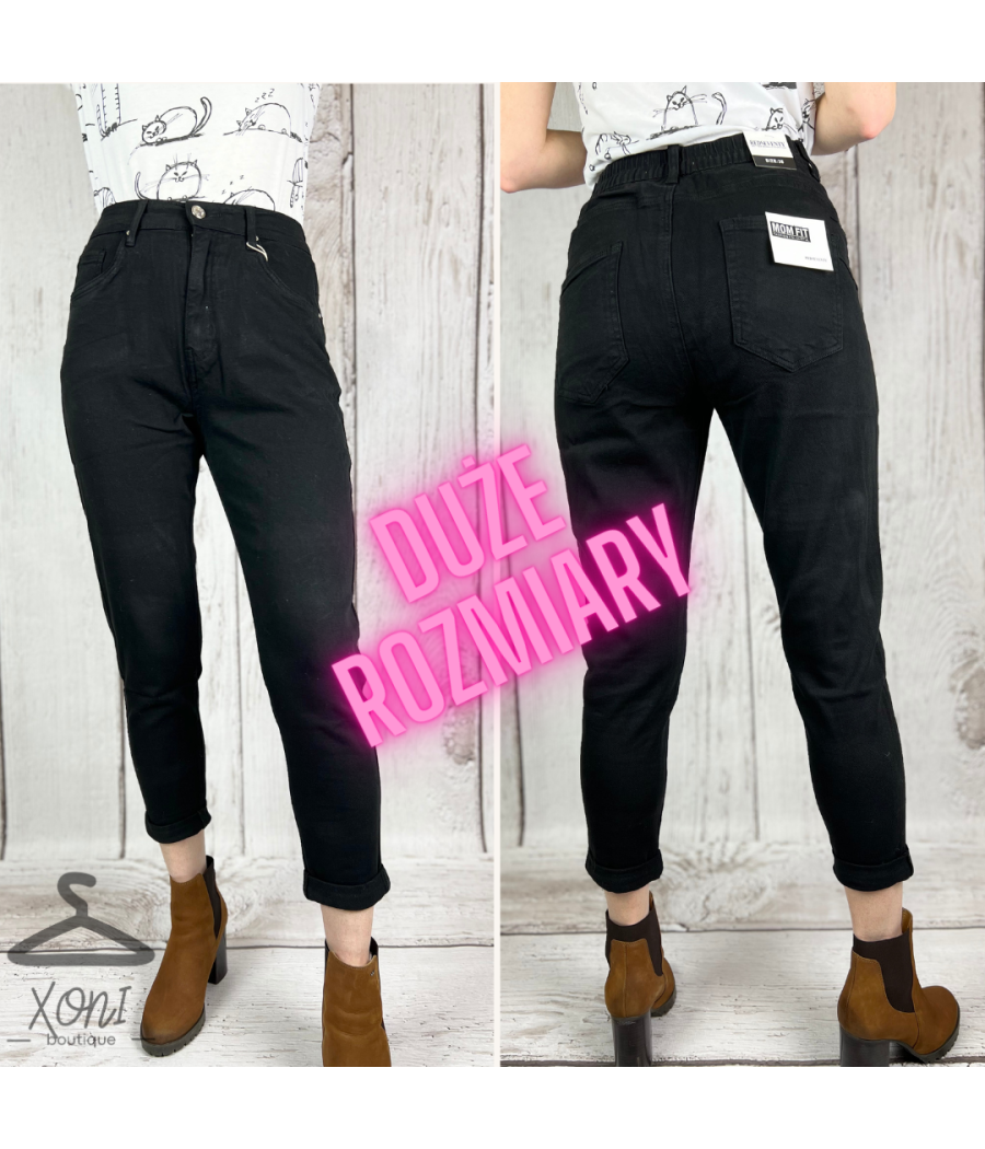 Czarne Spodnie Dżinsowe Redseventy Mom Fit: Stylowe i Komfortowe Czarne Spodnie Dżinsowe Redseventy Mom Fit: Stylowe i Komfortowe