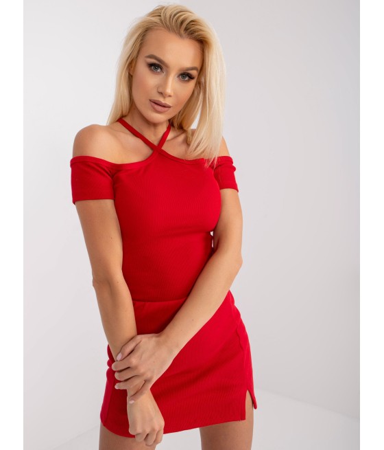 Bluzka hiszpanka z prążkowanego materiału - Xoni Butik
