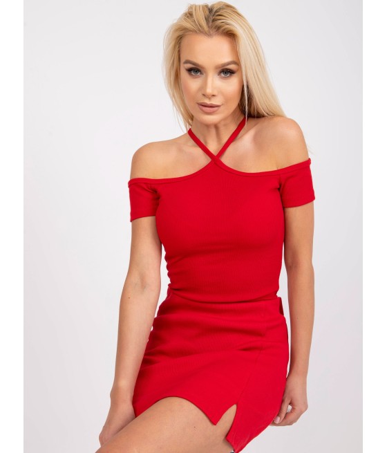 Bluzka hiszpanka z prążkowanego materiału - Xoni Butik