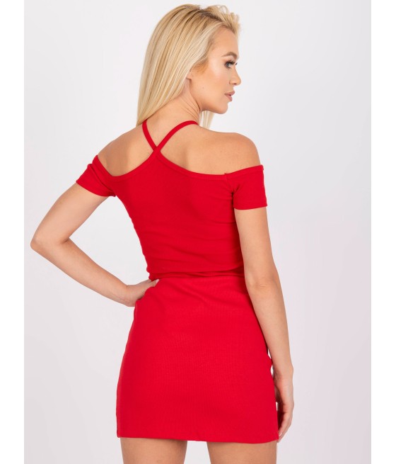 Bluzka hiszpanka z prążkowanego materiału - Xoni Butik