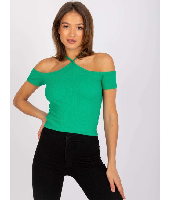 Bluzka hiszpanka z prążkowanego materiału - Xoni Butik